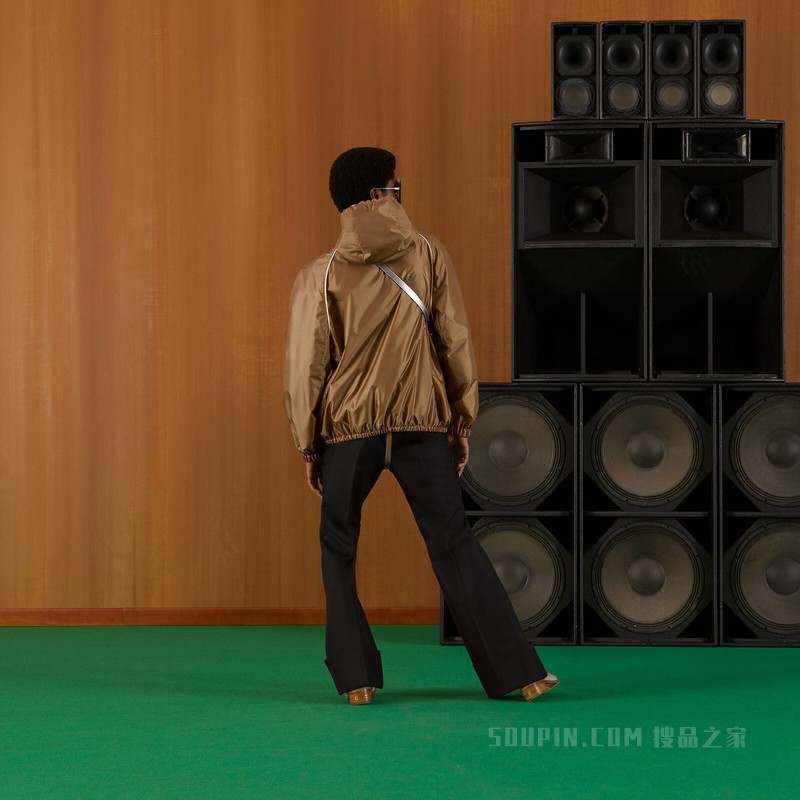 尼龙丝缎夹克 古铜色尼龙丝缎