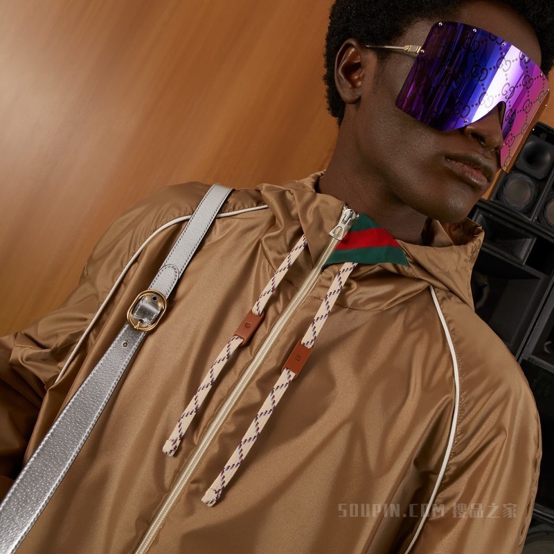 尼龙丝缎夹克 古铜色尼龙丝缎