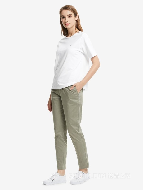 春夏女装青春流行纯棉条纹刺绣宽松针织短袖T恤WW0WW30469