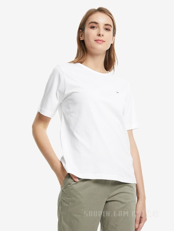 春夏女装青春流行纯棉条纹刺绣宽松针织短袖T恤WW0WW30469