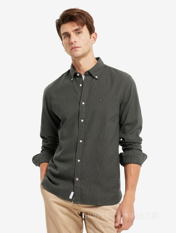 HILFIGER【35周年款】男装时尚纯棉长袖衬衫MW0MW15657
