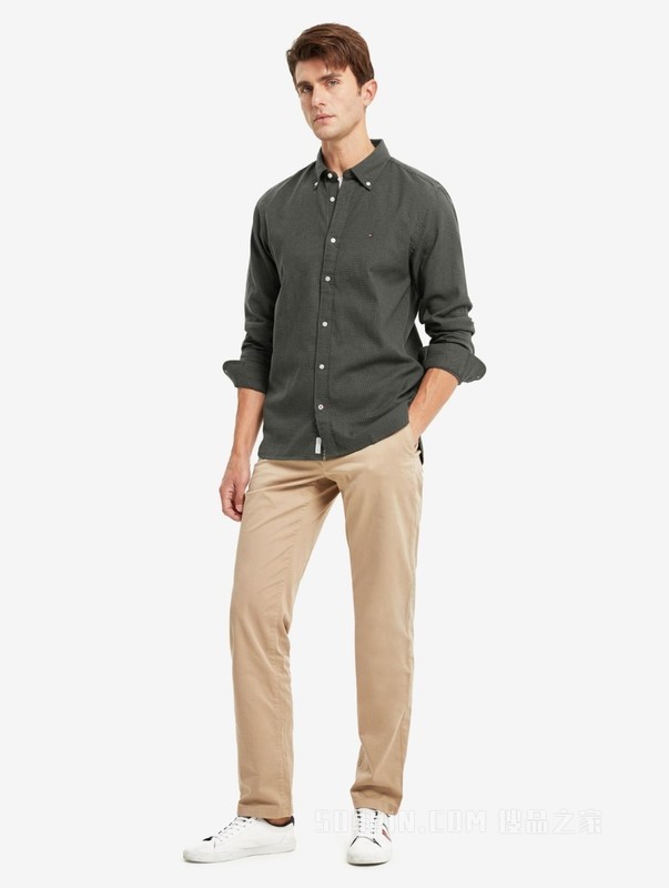 HILFIGER【35周年款】男装时尚纯棉长袖衬衫MW0MW15657