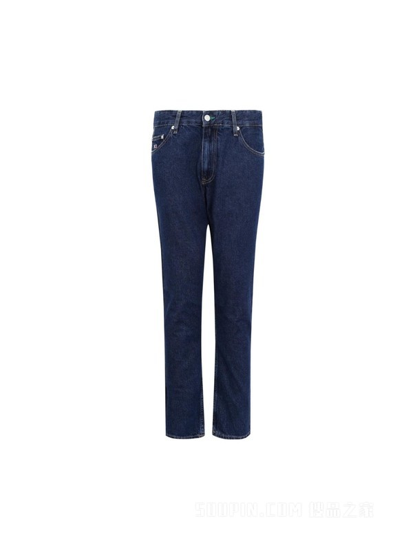 JEANS 男装时尚纯棉刺绣旗标直筒牛仔裤 DM0DM09264