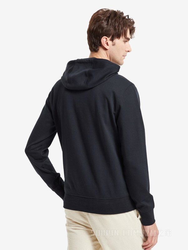 HILFIGER 男装时尚棉质LOGO印花抽绳连帽卫衣MW0MW15478