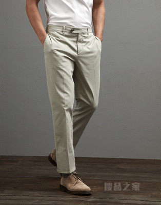 成衣染色华达呢长裤 舒适比马棉华达呢面料、成衣染色、意大利版型长裤