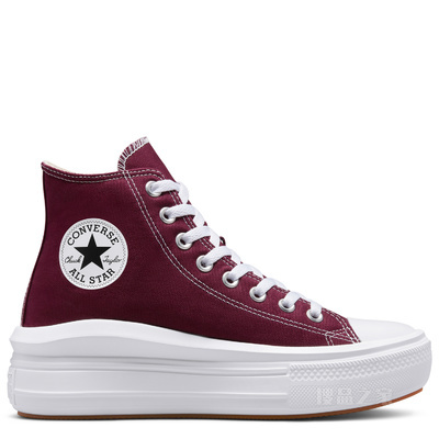 【女子】All Star Move厚底增高帆布鞋 女款 玫瑰深红