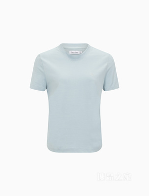 Calvin Klein 22春夏新款女士年轻休闲纯棉修身刺绣透气短袖T恤40WH105