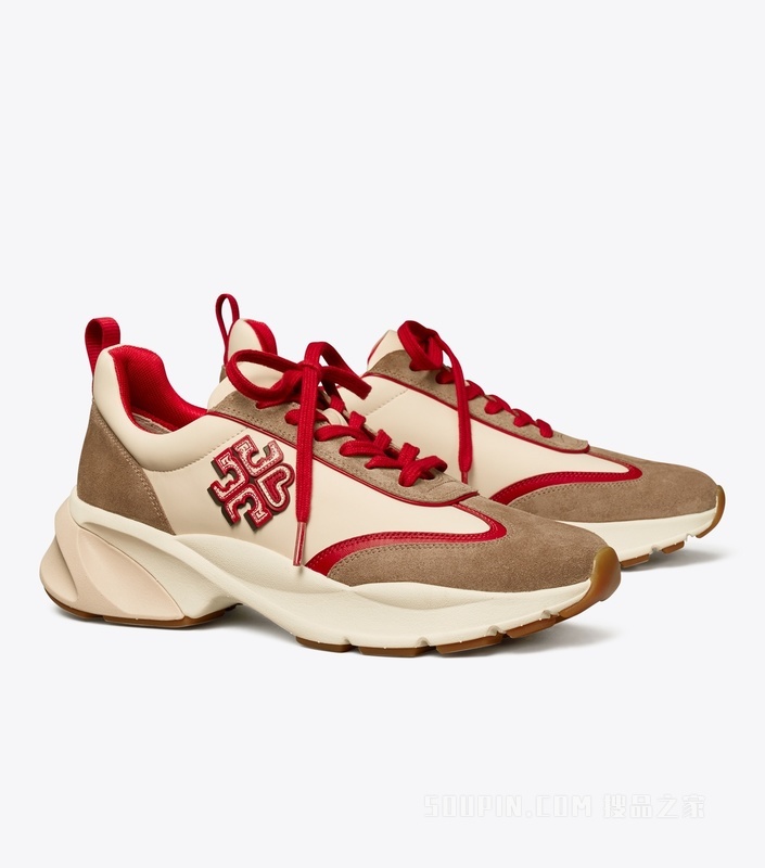【七夕甄选】Good Luck 运动鞋 奶油白/灰褐色/Tory 红
