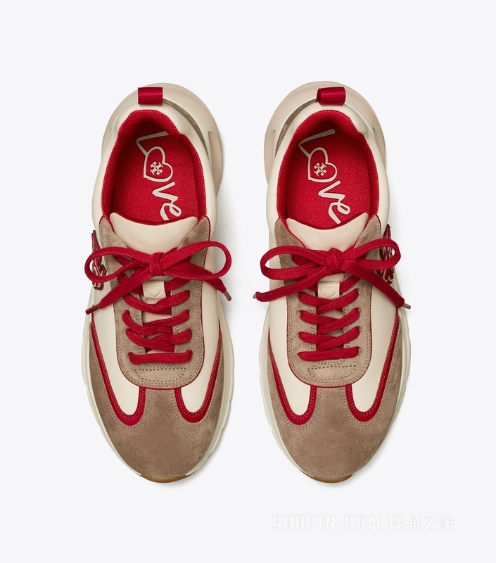 【七夕甄选】Good Luck 运动鞋 奶油白/灰褐色/Tory 红