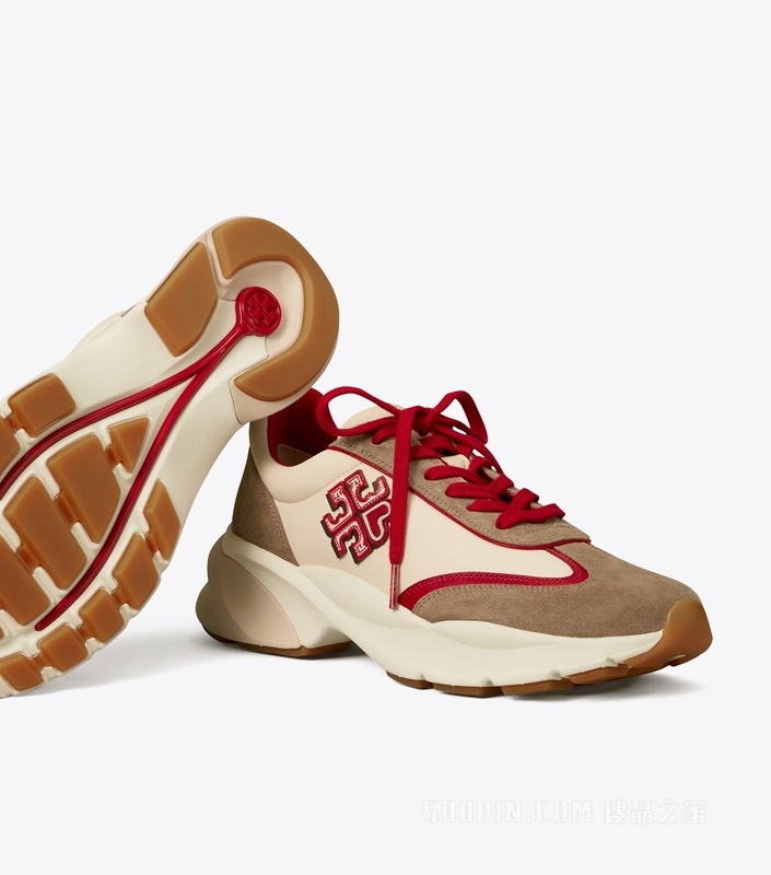 【七夕甄选】Good Luck 运动鞋 奶油白/灰褐色/Tory 红