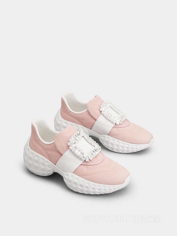 Viv' Run Moonlight 钻扣织物运动鞋 粉色