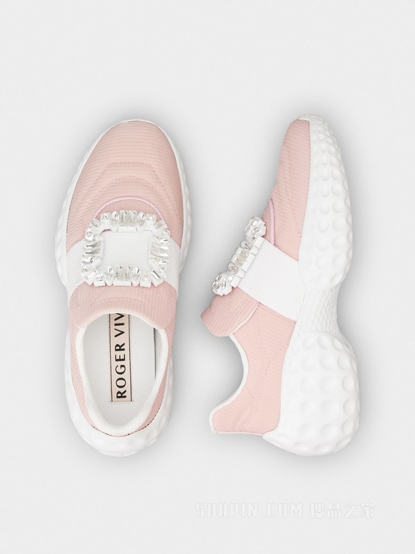 Viv' Run Moonlight 钻扣织物运动鞋 粉色