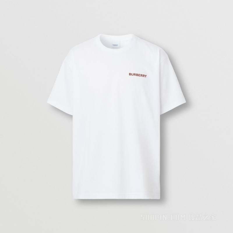 Monogram Motif Cotton Oversized T-shirt (White) - 男士