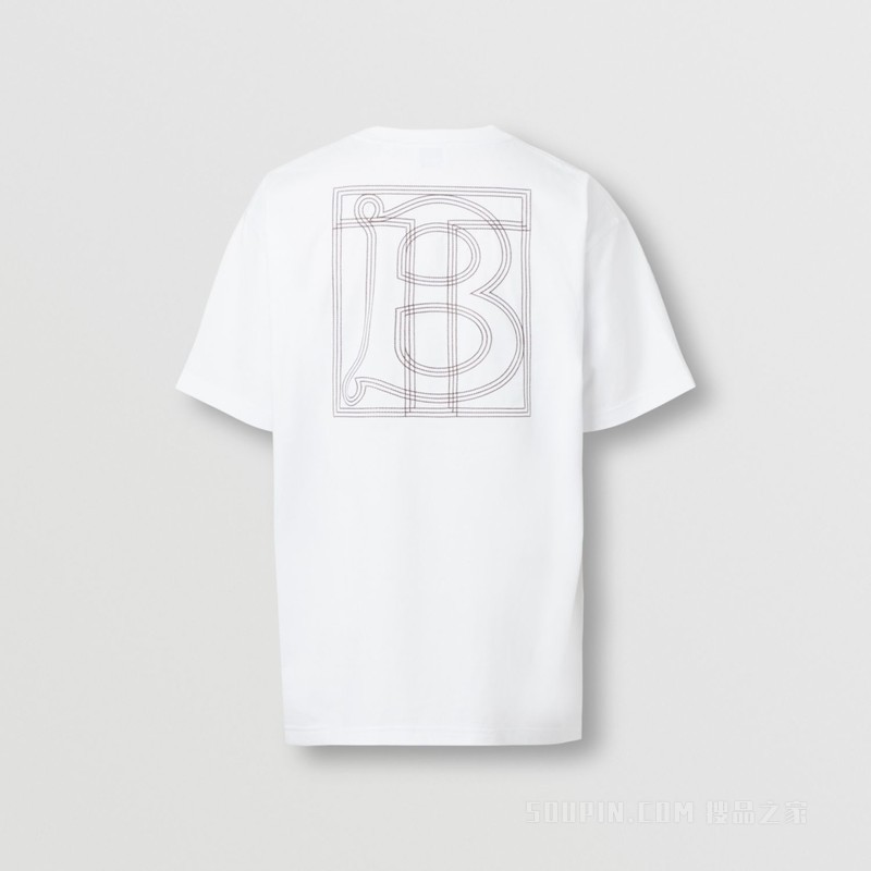 Monogram Motif Cotton Oversized T-shirt (White) - 男士