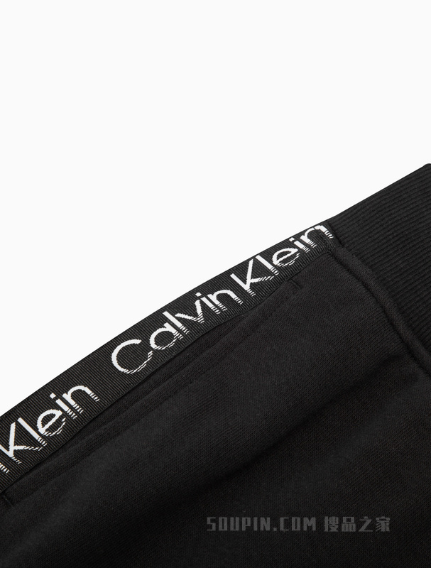 Calvin Klein 22春夏女士松紧高腰LOGO提花织带束脚针织休闲裤4WS2P610