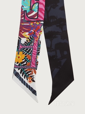 AMO印花桑蚕丝窄带束发带