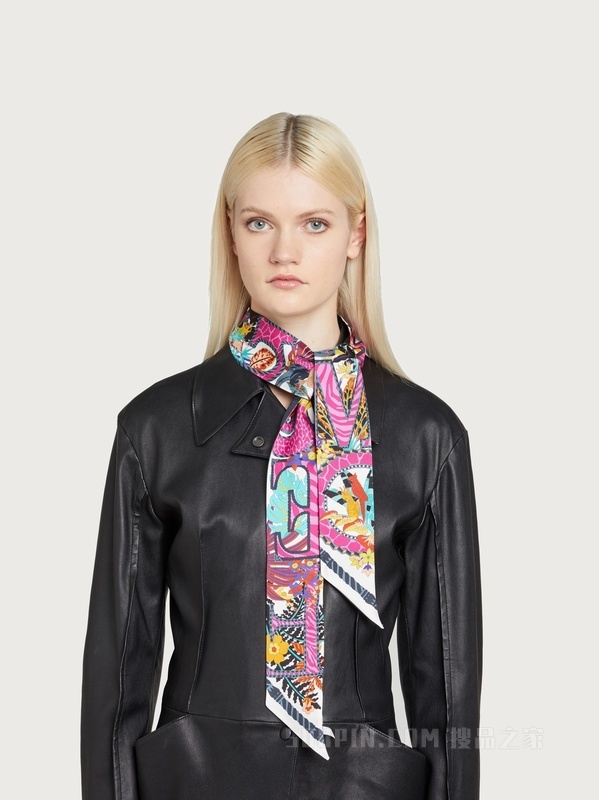 AMO印花桑蚕丝窄带束发带