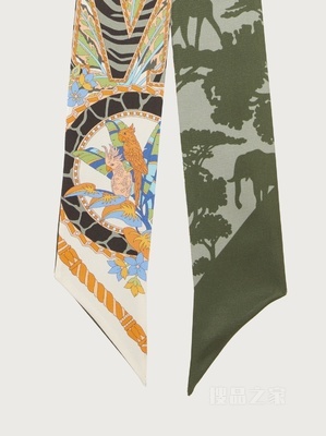 AMO印花桑蚕丝窄带束发带