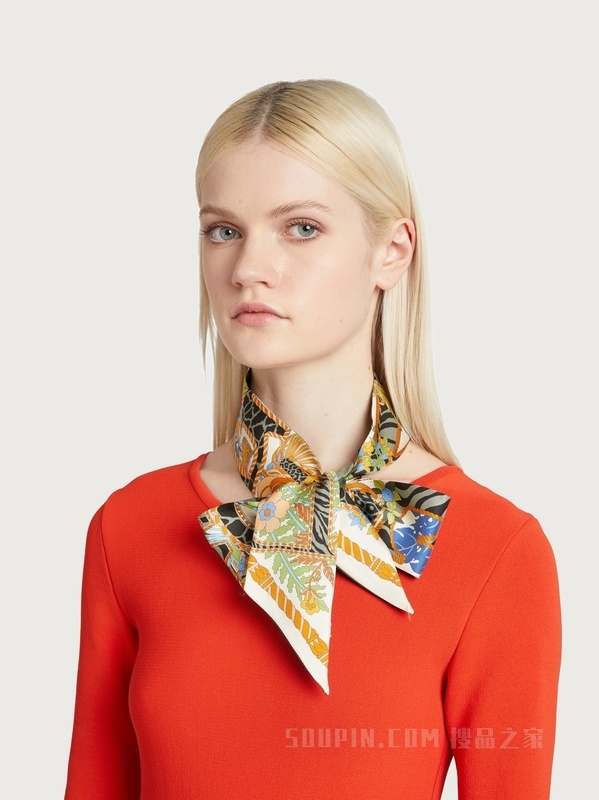 AMO印花桑蚕丝窄带束发带