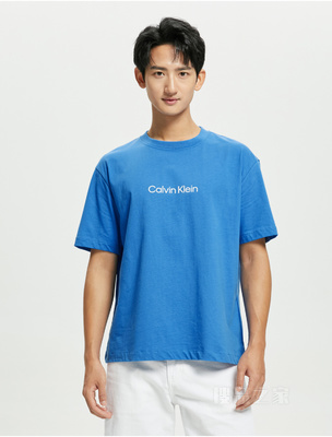 Calvin Klein 22春夏男士休闲纯棉简约LOGO透气短袖T恤40HM228