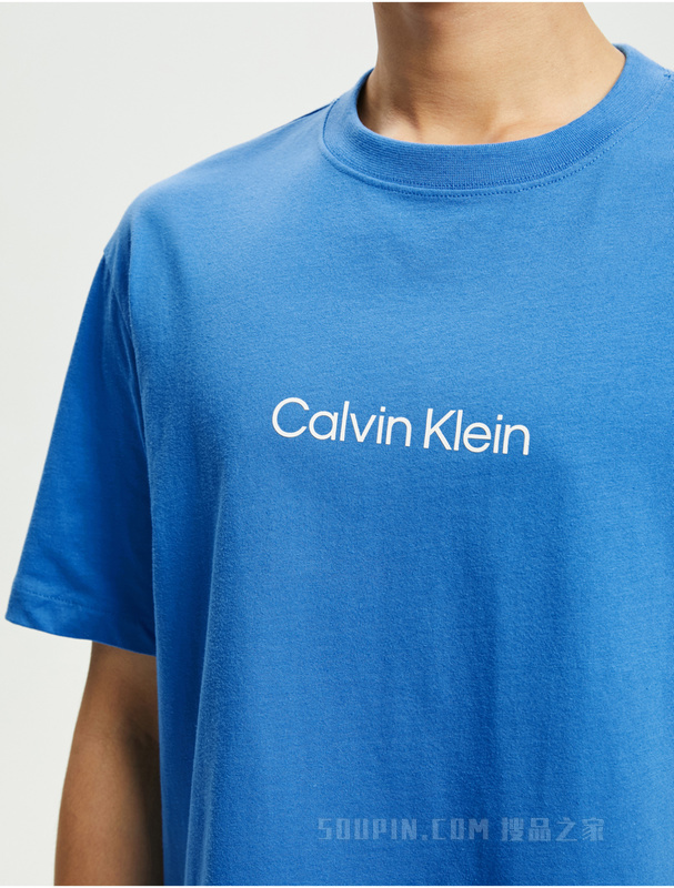 Calvin Klein 22春夏男士休闲纯棉简约LOGO透气短袖T恤40HM228