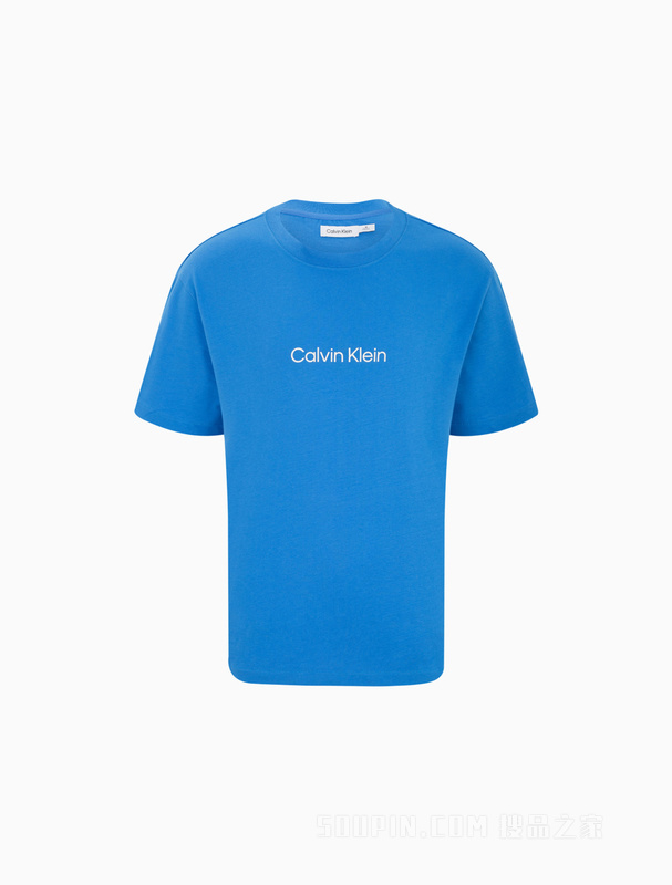Calvin Klein 22春夏男士休闲纯棉简约LOGO透气短袖T恤40HM228
