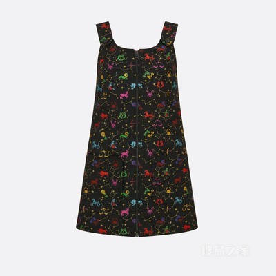 短款拉链连衣裙 黑色混纺提花科技面料多色 Dior Pixel Zodiac 图案