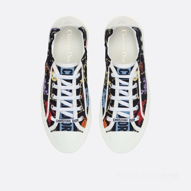 Walk'n'Dior 运动鞋 黑色棉质刺绣面料多色 Dior Pixel Zodiac 图案