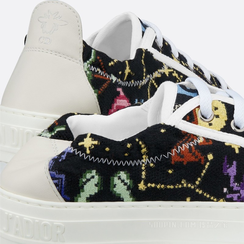 Walk'n'Dior 运动鞋 黑色棉质刺绣面料多色 Dior Pixel Zodiac 图案