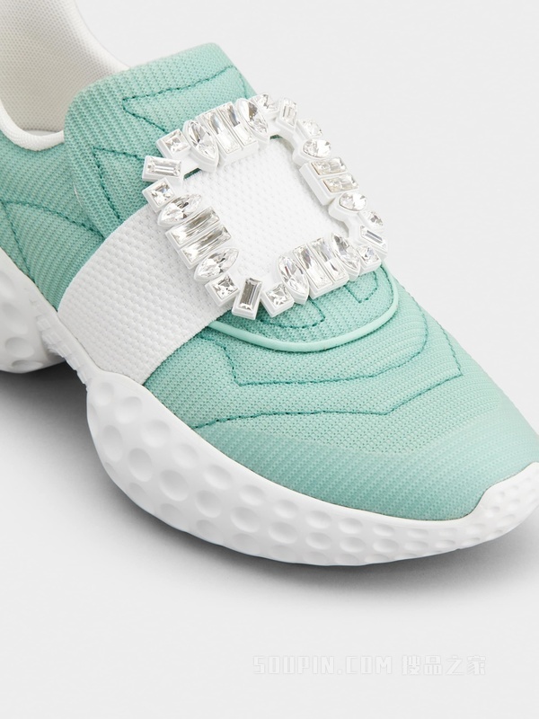 Viv' Run Moonlight 钻扣织物运动鞋 绿色