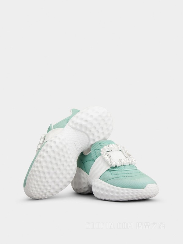 Viv' Run Moonlight 钻扣织物运动鞋 绿色