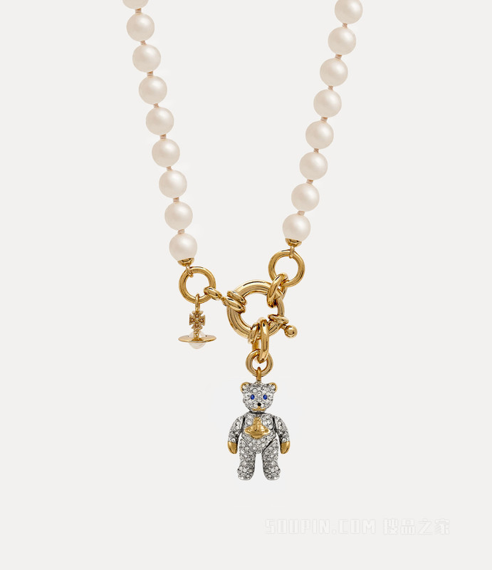 Vivienne Westwood】Little Pave Teddy Pearl Necklace