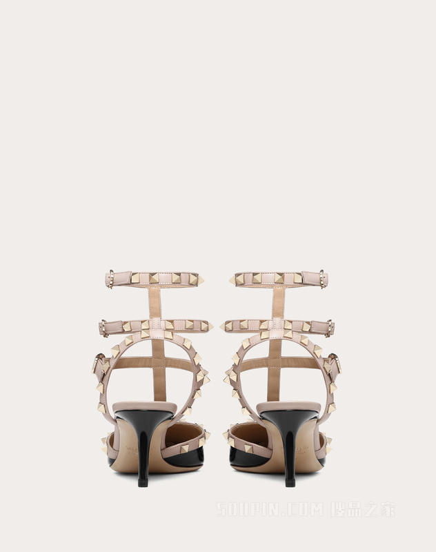Rockstud 漆皮系带铆钉高跟鞋 （鞋跟高 6.5 厘米）
