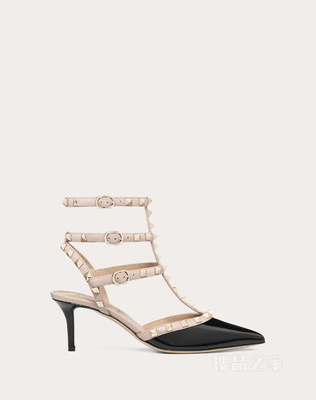 Rockstud 漆皮系带铆钉高跟鞋 （鞋跟高 6.5 厘米）