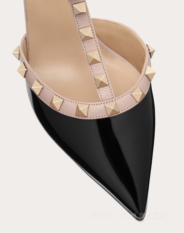 Rockstud 漆皮系带铆钉高跟鞋 （鞋跟高 6.5 厘米）