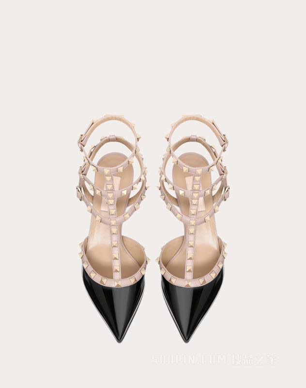 Rockstud 漆皮系带铆钉高跟鞋 （鞋跟高 6.5 厘米）