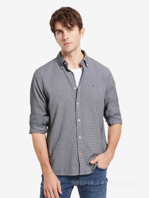 HILFIGER【35周年款】男装时尚纯棉长袖衬衫MW0MW15657
