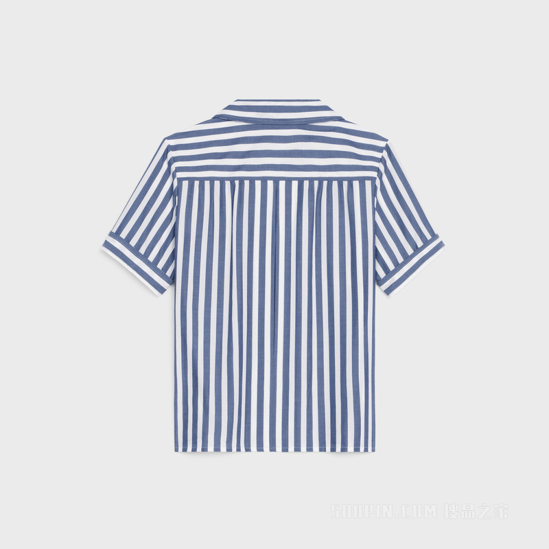 条纹莱赛尔纤维开领衬衫 26498