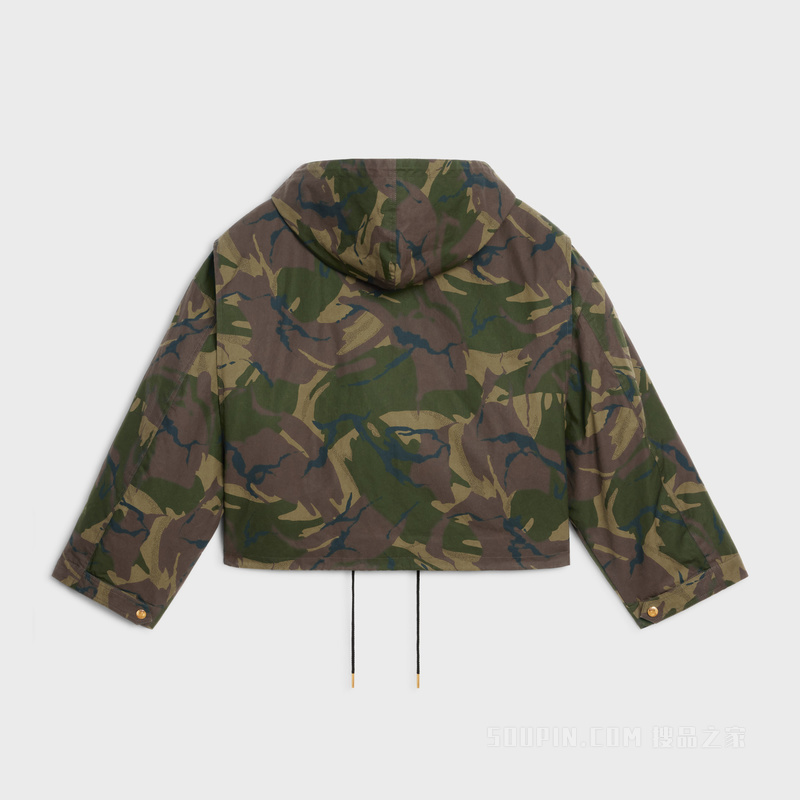 迷彩棉质短款派克大衣 24178