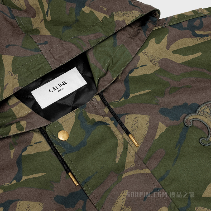 迷彩棉质短款派克大衣 24178