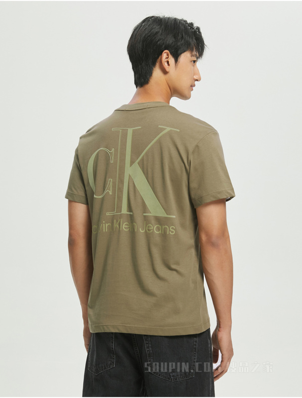 Calvin Klein 22春夏男女款纯棉印花透气短袖T恤J400211