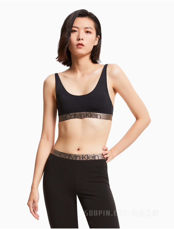 【炫光引力带】Calvin Klein 女U型光泽围边抹胸无钢圈薄垫文胸QF6325AD