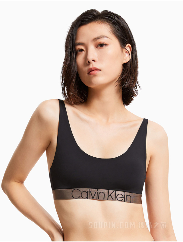 【炫光引力带】Calvin Klein 女U型光泽围边抹胸无钢圈薄垫文胸QF6325AD