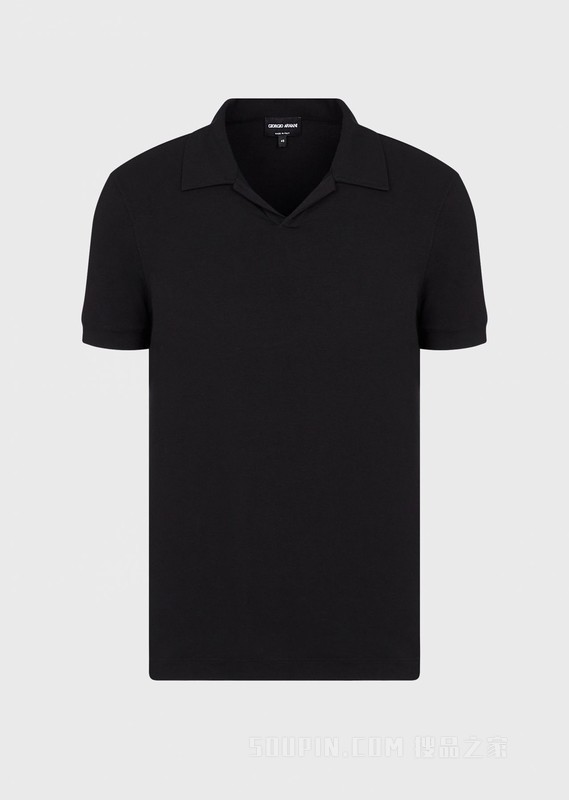 弹力平纹布纯色短袖POLO衫 | Giorgio Armani