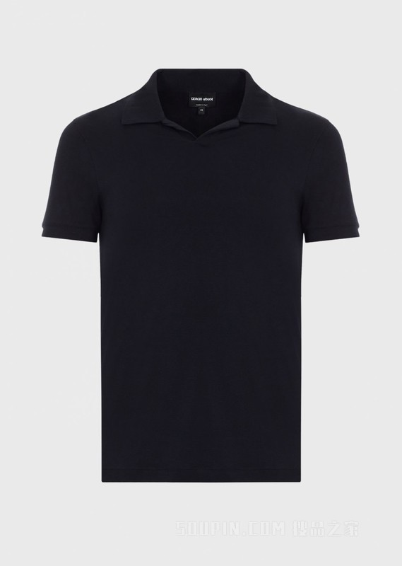弹力平纹布纯色短袖POLO衫 | Giorgio Armani
