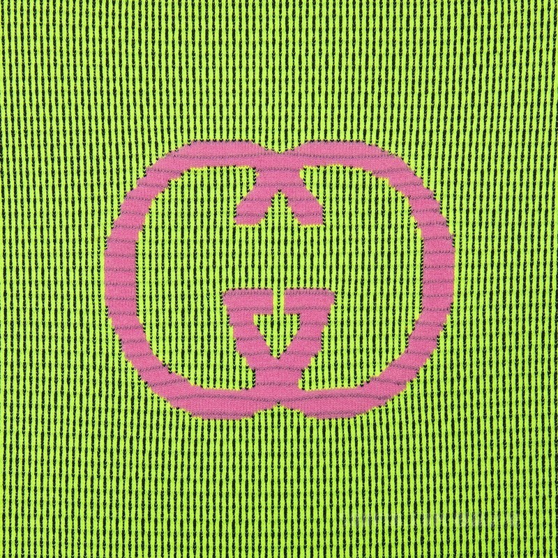 GG针织提花连体裤 荧光黄和黑色