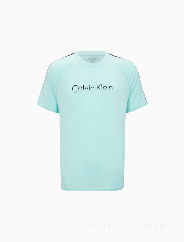 Calvin Klein 22春夏新款男士休闲圆领LOGO提花织带透气短袖T恤4MT2K137