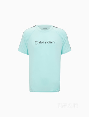 Calvin Klein 22春夏新款男士休闲圆领LOGO提花织带透气短袖T恤4MT2K137