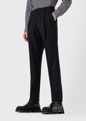 简约单褶休闲裤 | Giorgio Armani
