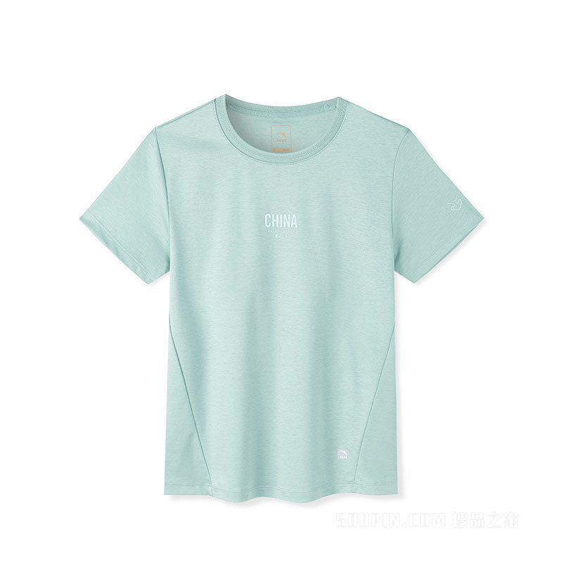 【安踏冠军运动文化系列】安踏女子短袖针织T恤衫